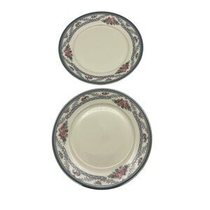 Vintage Lenox Country Romance Pair Bread & Butter Plates 6.5" Pink Roses USA